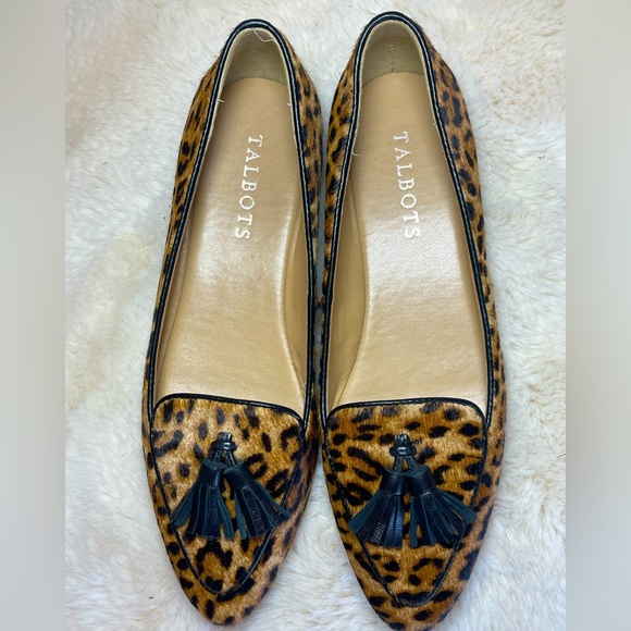 Francesca Leopard Driving Flats. Genuine leather, calf hair. Size 6N (Narrow) - Picture 3 of 5